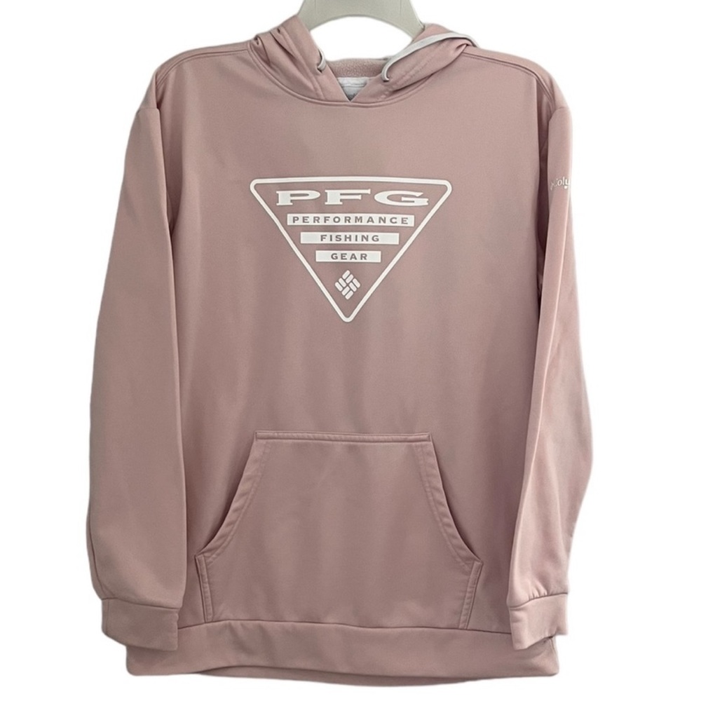 PFG Columbia Pink Lightweight, Thin Fleece Lining Hoodie Sweatshirt